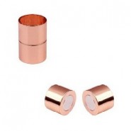 Metal magnetic clasp for Ø 6mm round cord Rosé gold